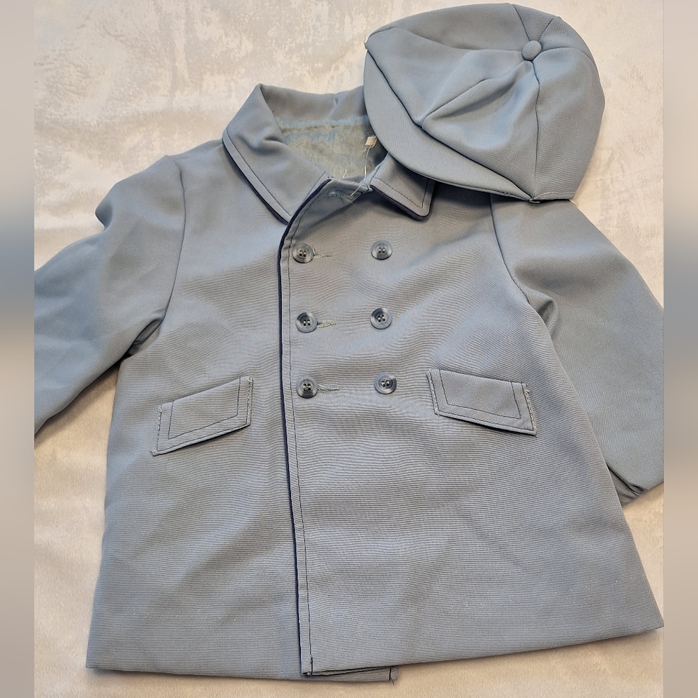 Vintage Toddler Pea Coat and Cap